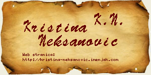 Kristina Nekšanović vizit kartica